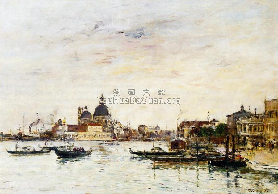 Venice, the Mole at the Entrance of the Grand Canal - 尤金·布丹